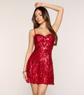 Jackie Sequin Sweetheart A-Line Mini Dress