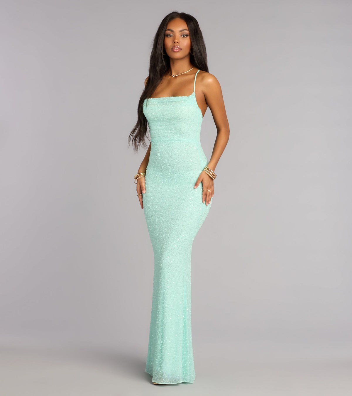 Meara Beaded Sequin Mermaid Formal Dress
