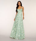 Vivienne Floral Brocade Lace-Up Dress