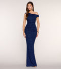 Monique Glitter Ruched Mermaid Formal Dress