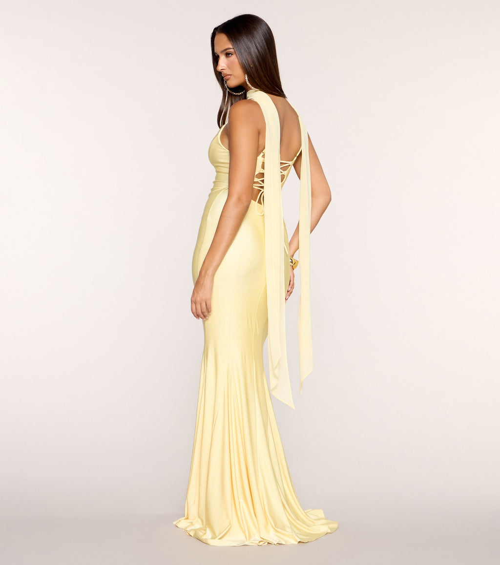 Auretta Chiffon Scarf Mermaid Formal Dress