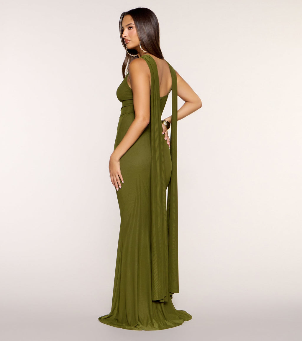 Vesper Draped Halter Mermaid Formal Dress