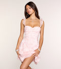 Stroll The Garden Butterfly Lace A-Line Mini Dress