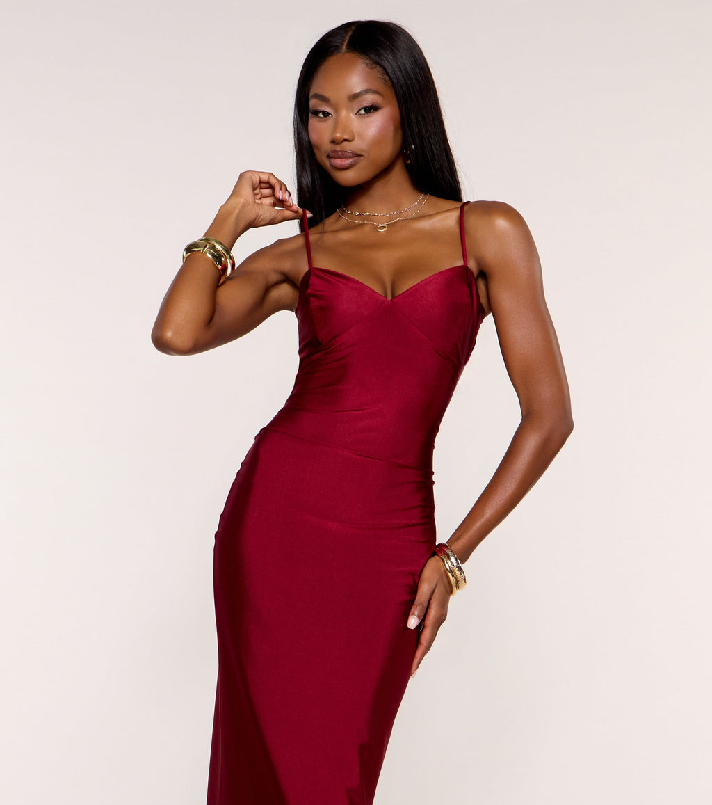 Sweet Detail Tie-Back Bodycon Midi Dress