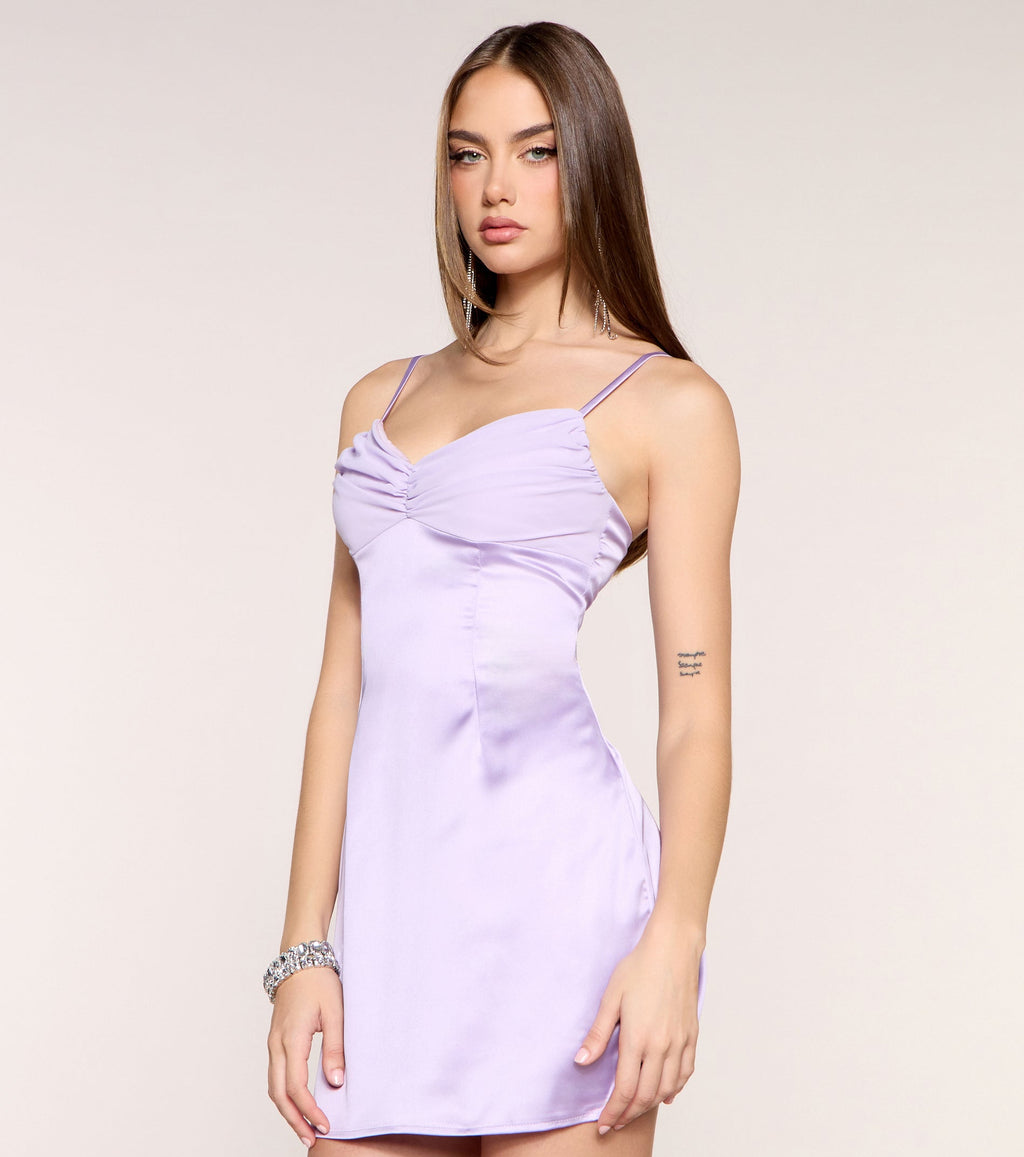 So Sleek Satin A-Line Mini Dress