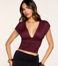 Cafe Run Plunge Neck Crop Top