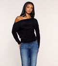 Second Look Lace Back Knit Long Sleeve Top