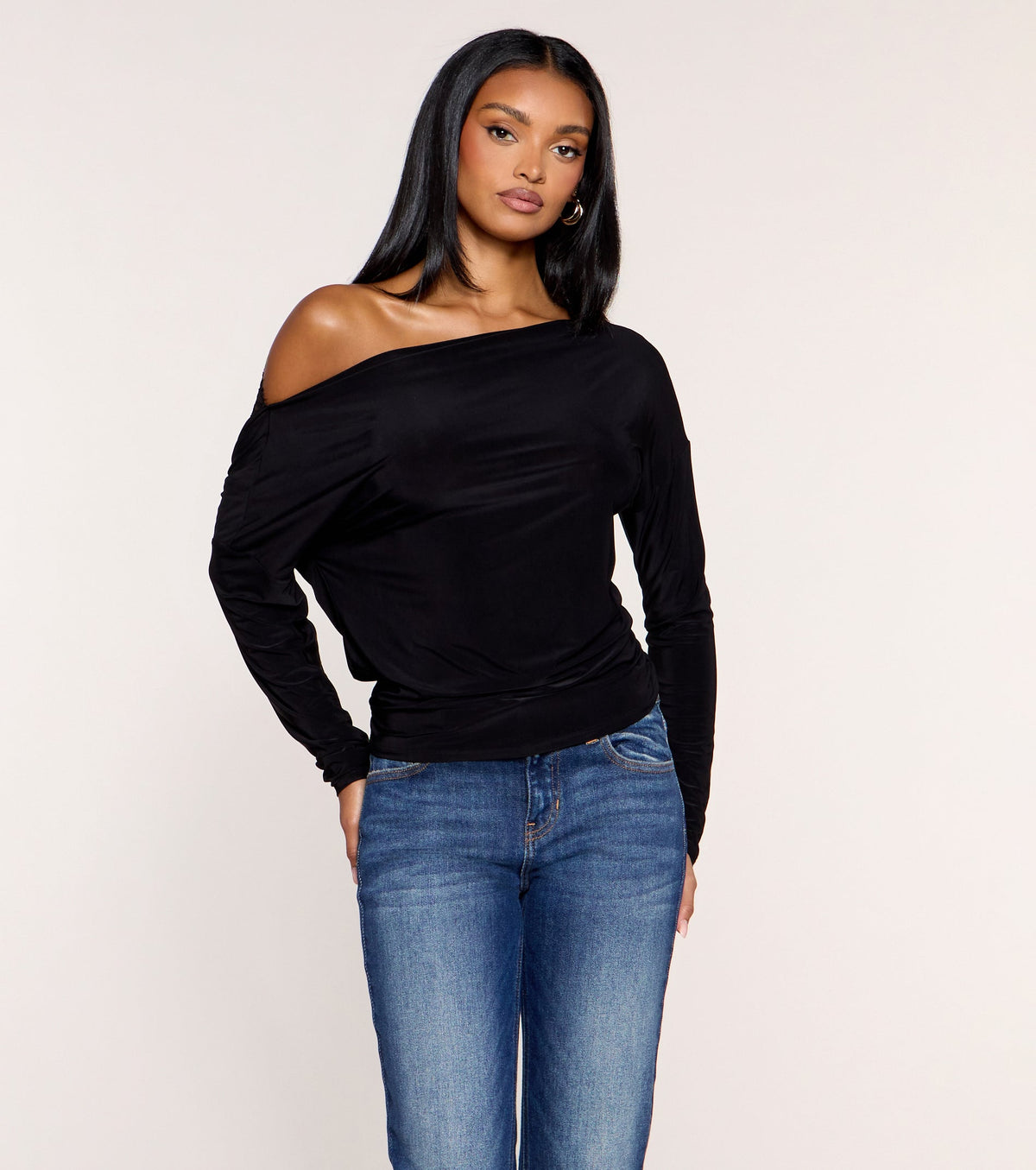 Second Look Lace Back Knit Long Sleeve Top