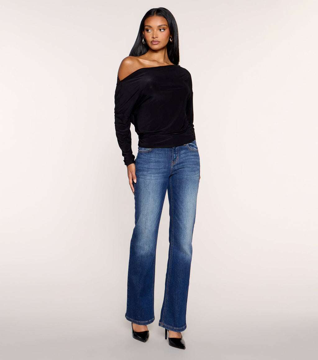 Second Look Lace Back Knit Long Sleeve Top