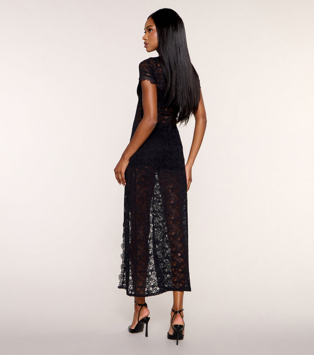 Lace Agenda Sheer Button-Up Duster