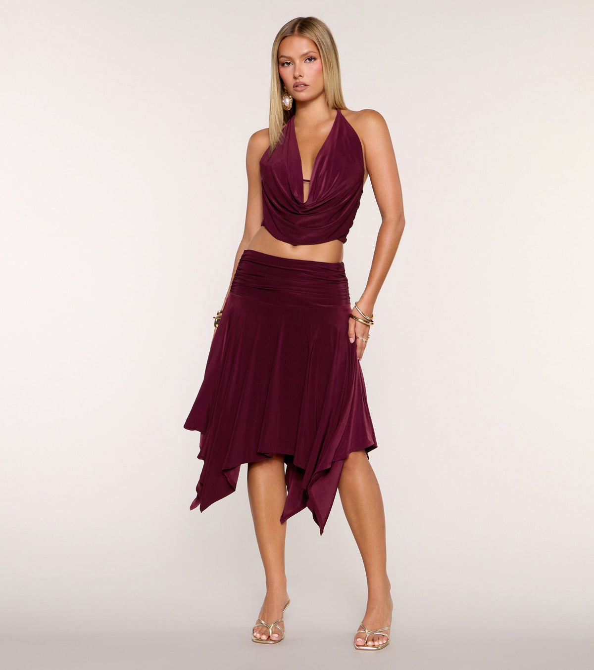 Take The Plunge Sleeveless Halter Crop Top