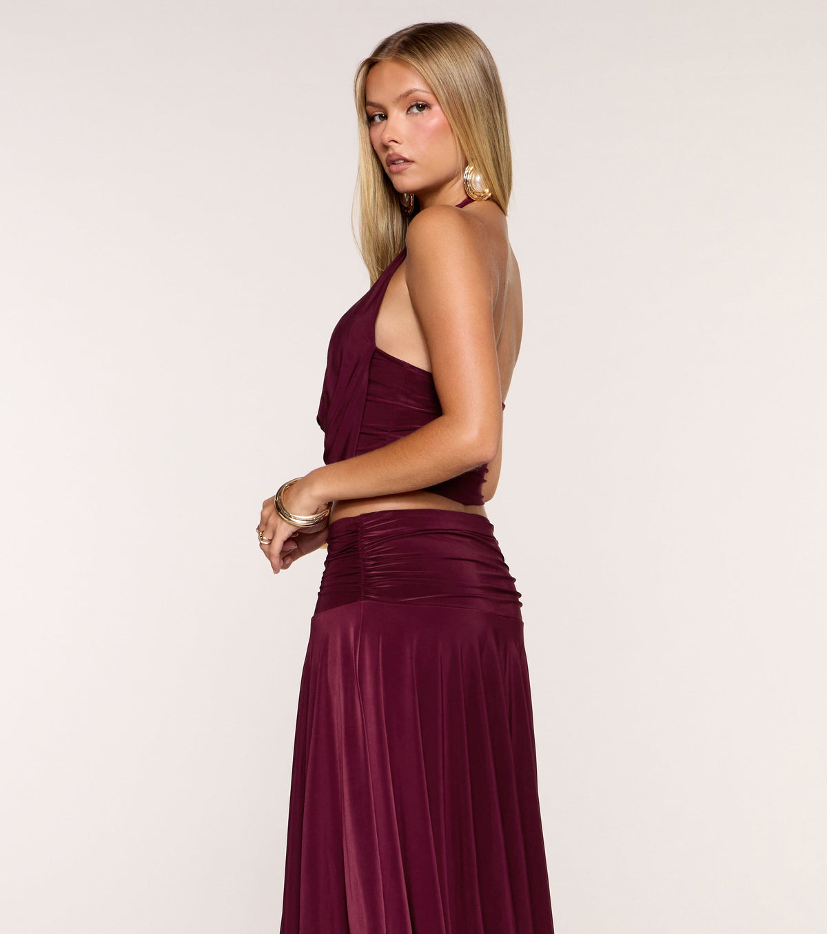 Take The Plunge Sleeveless Halter Crop Top
