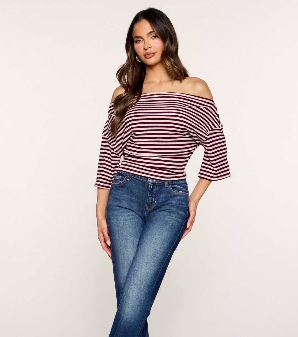 Plans Optional Striped Dolman Top