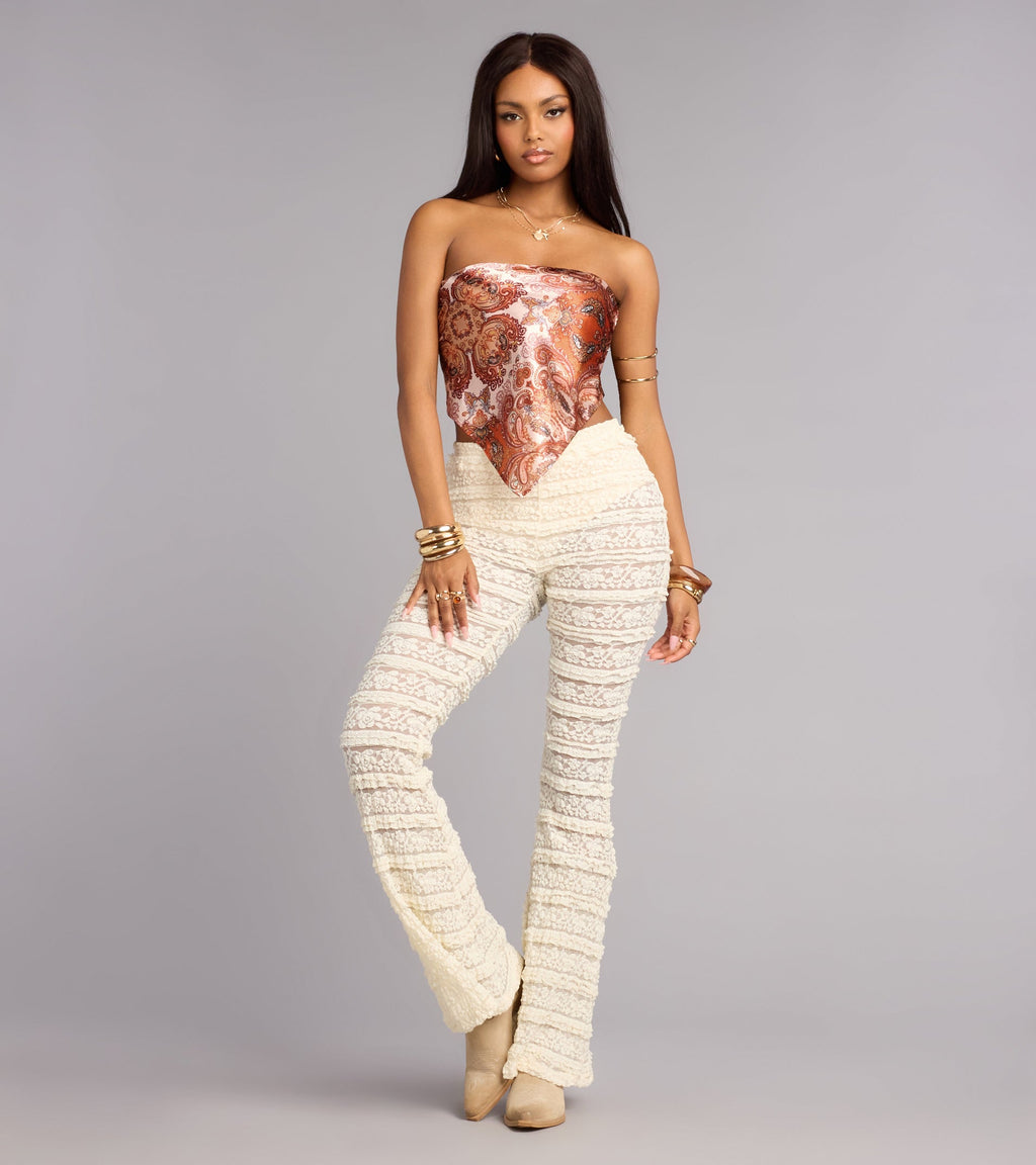 Vintage Heat Satin Paisley Top