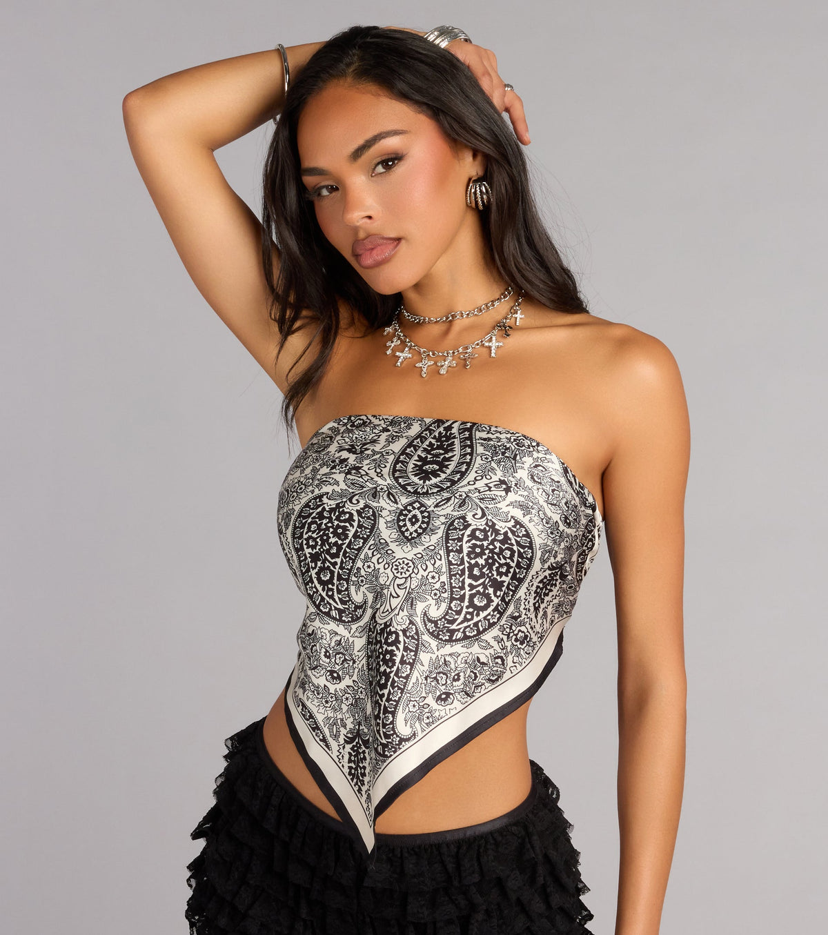 Vintage Heat Satin Paisley Top