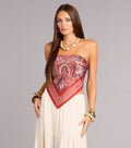 Vintage Heat Satin Paisley Top
