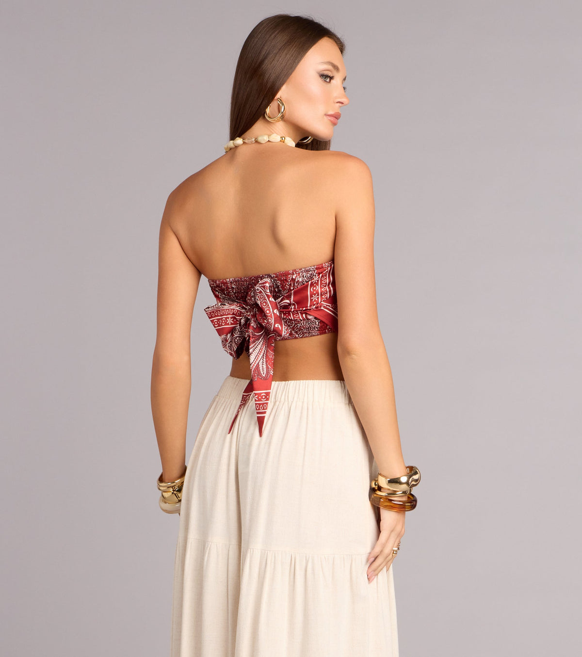 Vintage Heat Satin Paisley Top