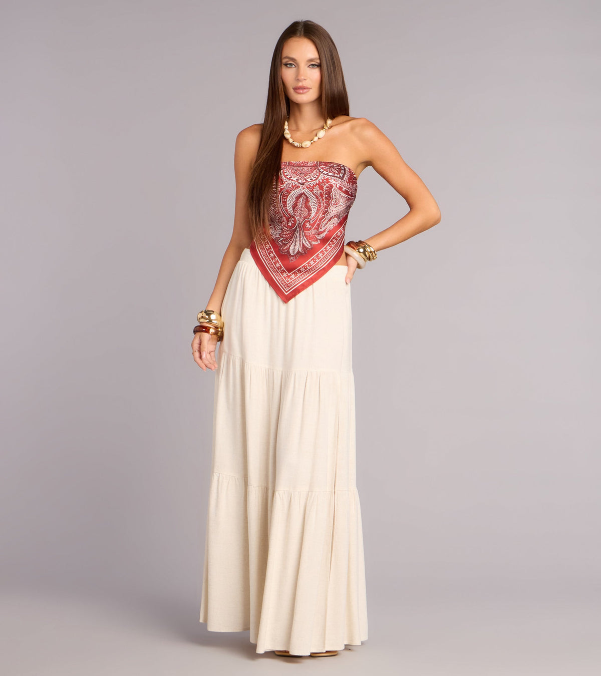 Vintage Heat Satin Paisley Top