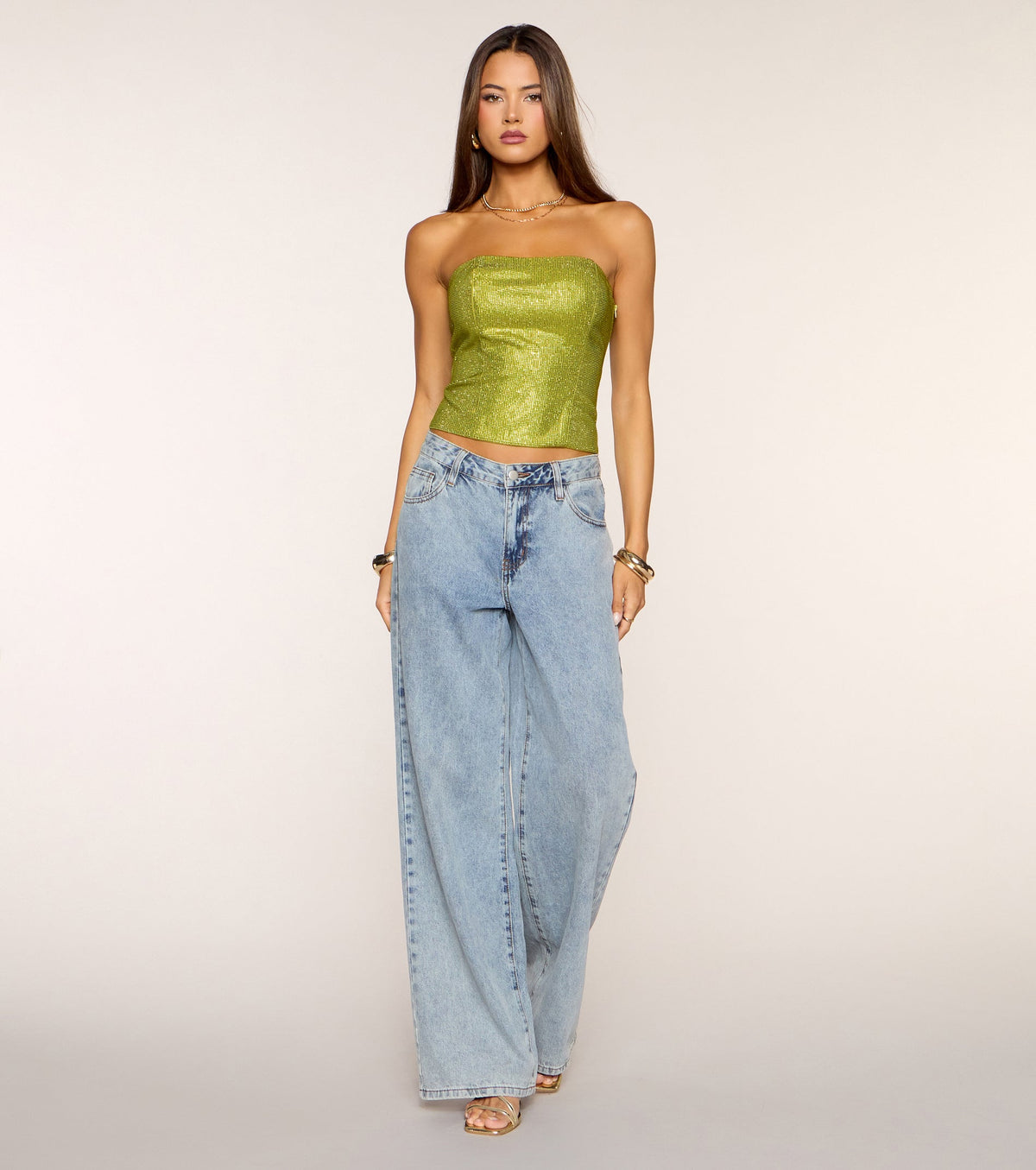 Glitz Game Tube Rhinestone Corset Top
