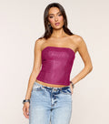Glitz Game Tube Rhinestone Corset Top