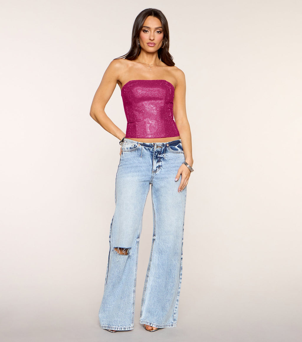 Glitz Game Tube Rhinestone Corset Top