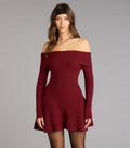Wrapped Up Cute Off-The-Shoulder Dress
