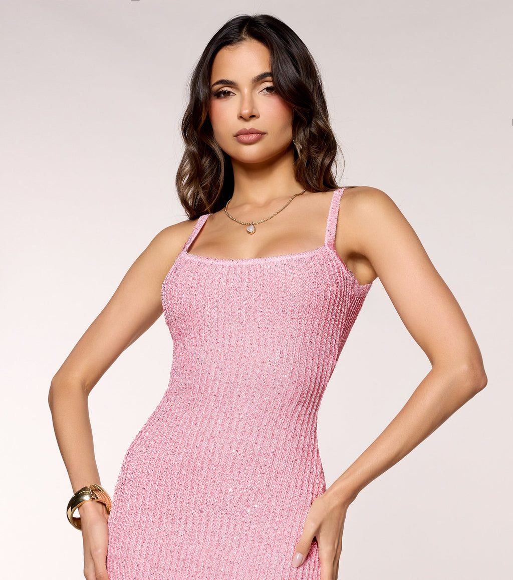 Upscale Sparkle Sequin Low Back Maxi Dress