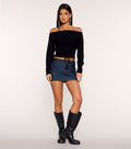 Flip Side Reversible Lace Up Sweater Top