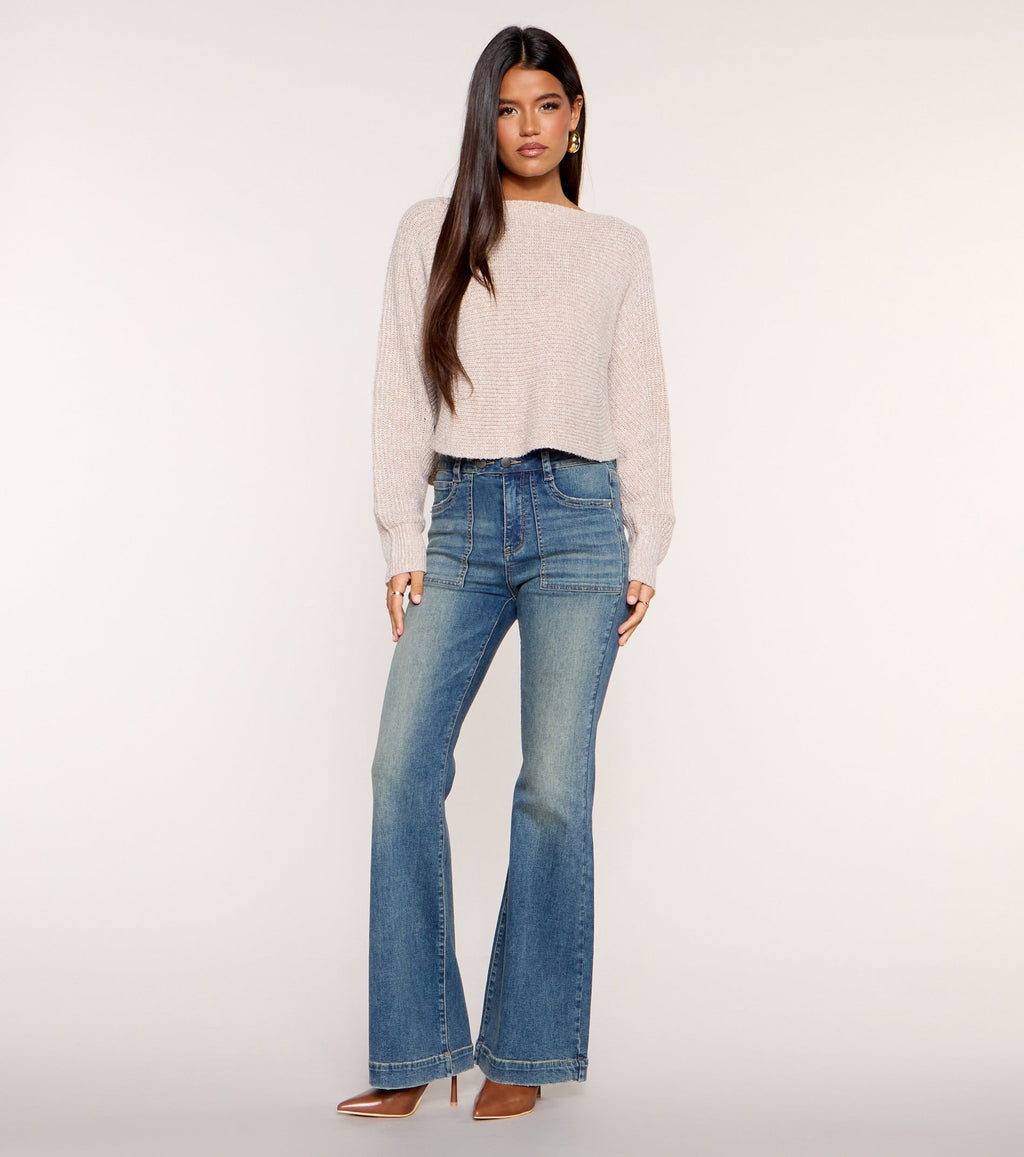 Soft Focus Lace Up Reversible Sweater Top