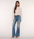 Soft Focus Lace Up Reversible Sweater Top