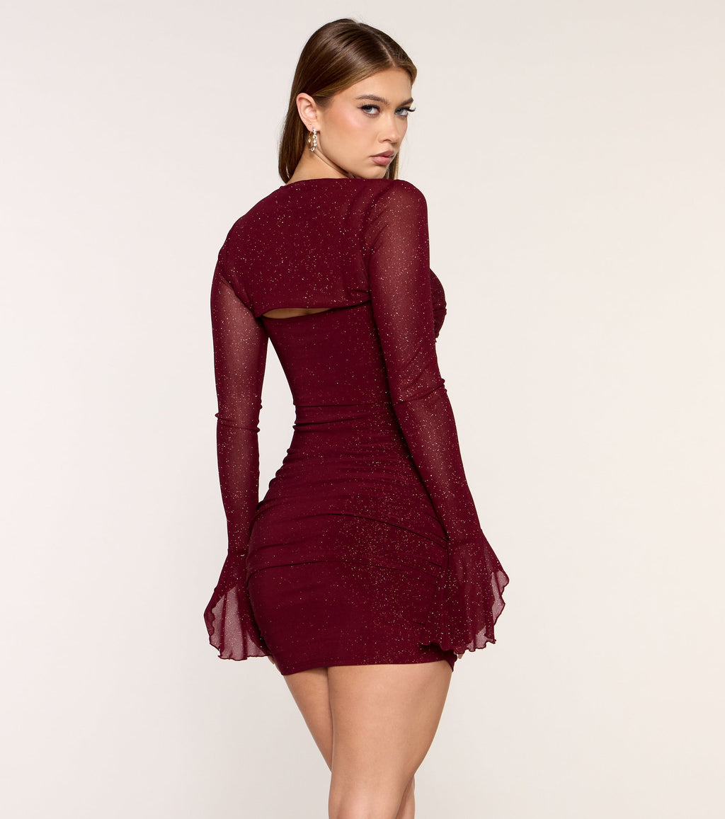 Shimmer Layer Glitter Mesh Bolero