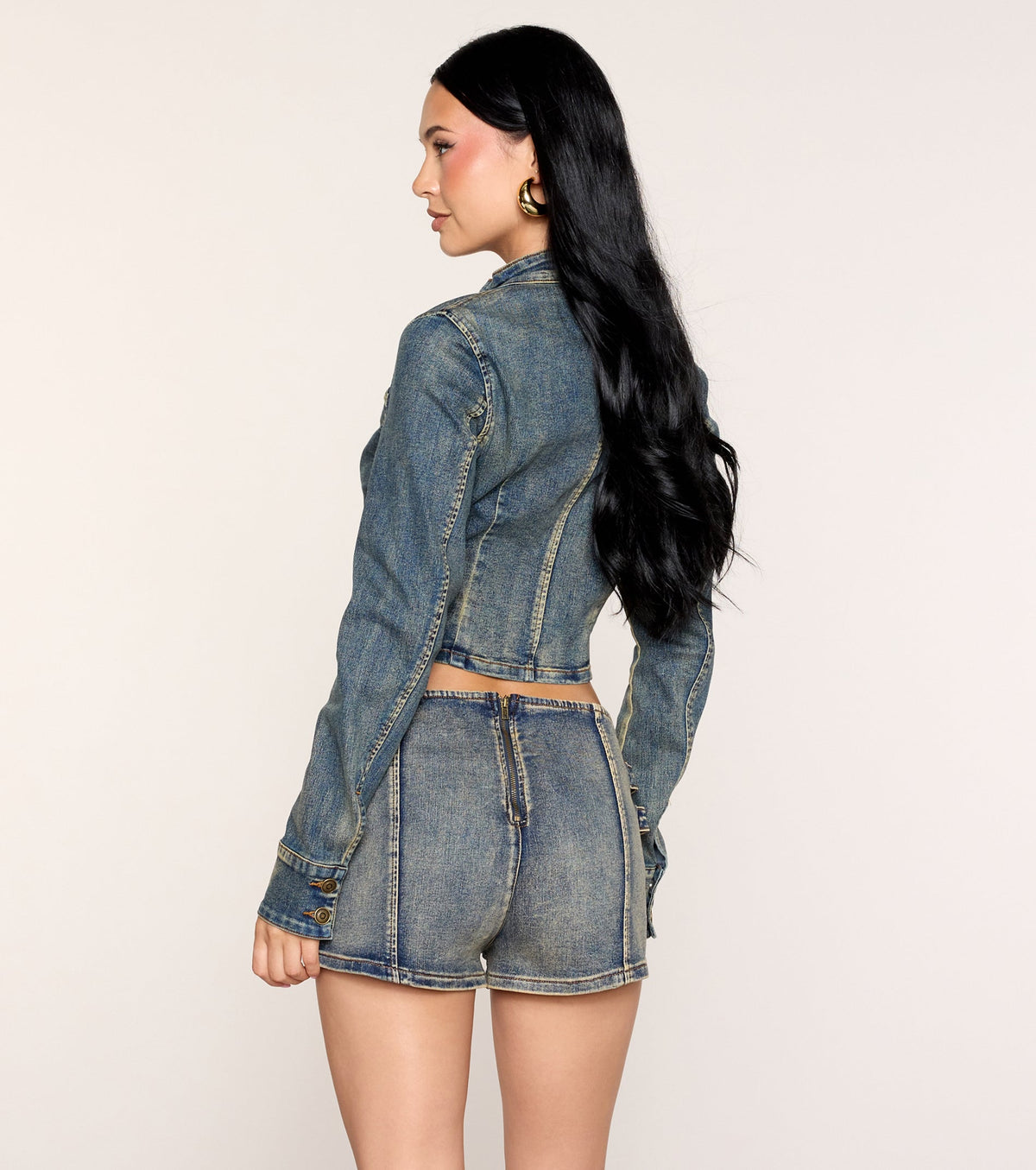 Command Attention Military Denim Jacket
