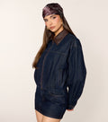 Falling Into Autumn Bubble Denim Jacket