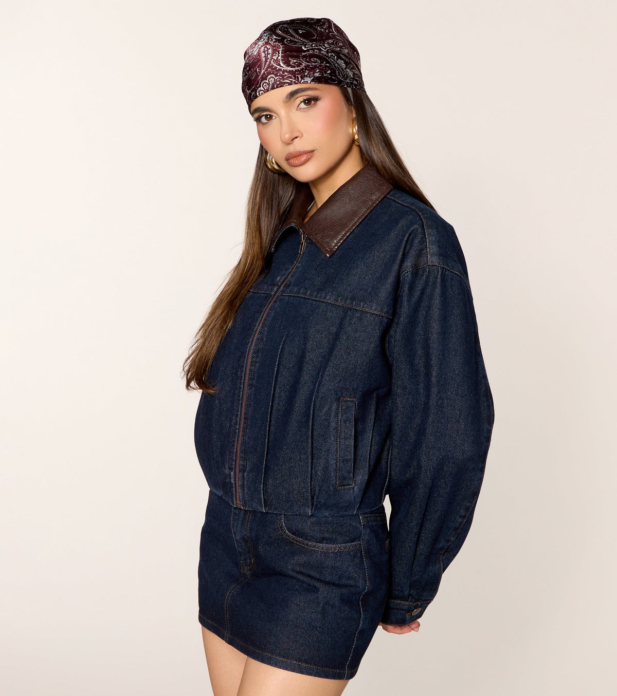 Falling Into Autumn Bubble Denim Jacket