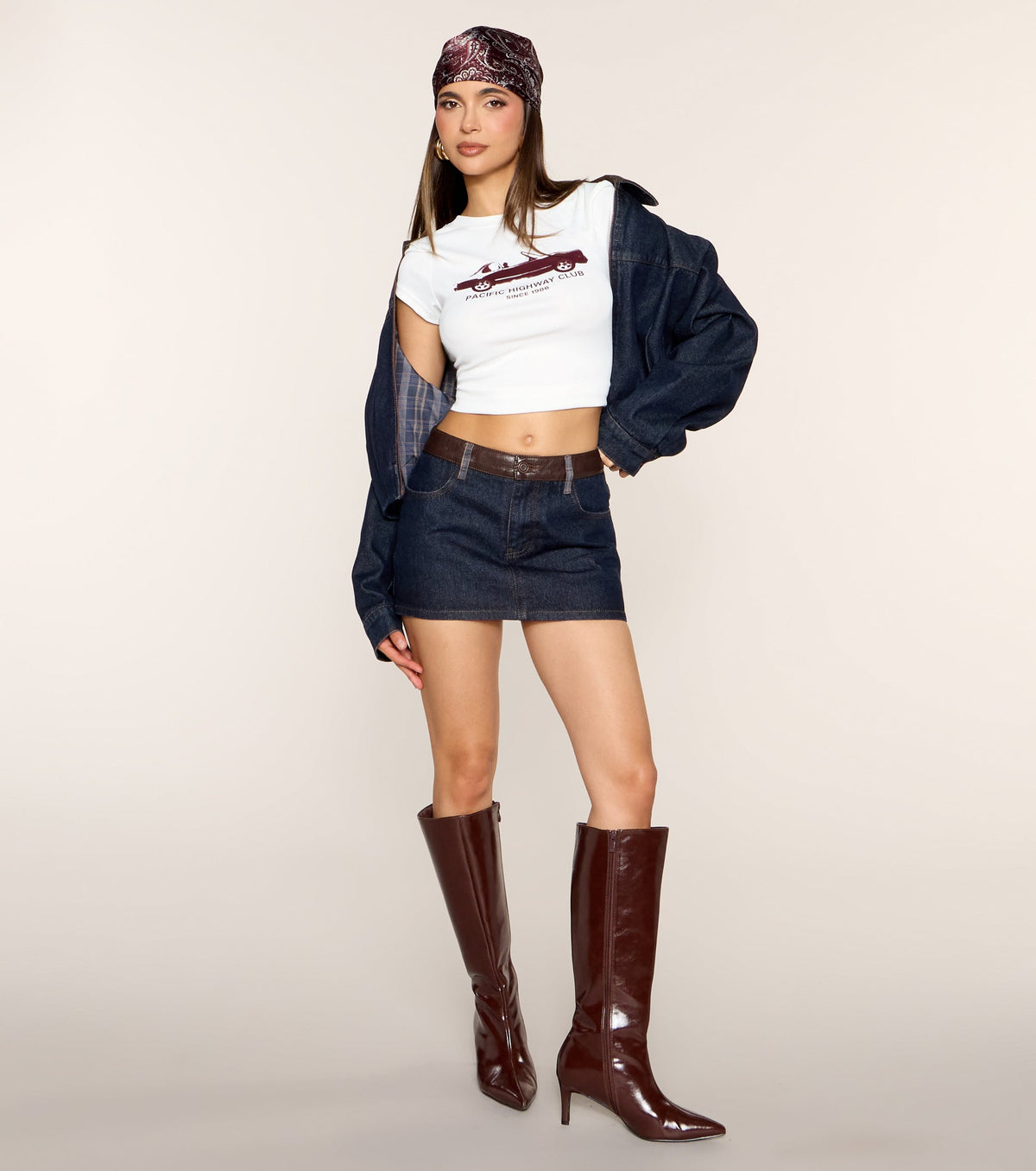 Falling Into Autumn Bubble Denim Jacket