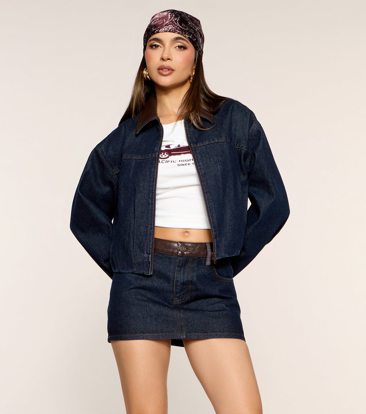 Falling Into Autumn Bubble Denim Jacket