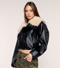 Cold Front Faux Shearling Bomber Jacket