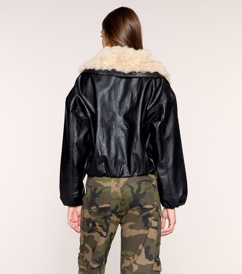 Cold Front Faux Shearling Bomber Jacket