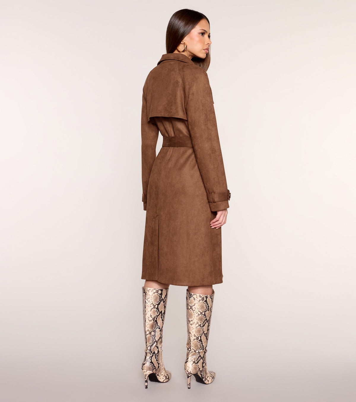 City Forecast Faux Suede Trench Coat