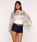 Checks in Motion Plaid Chiffon Poncho