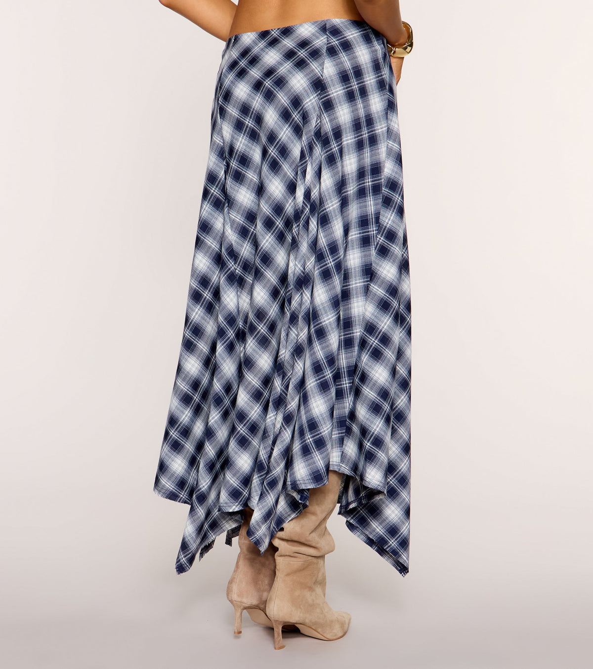 Check Please Plaid Slit Maxi Skirt