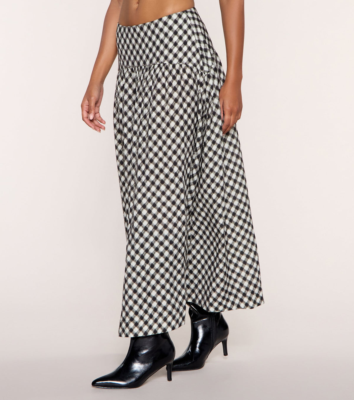 Pattern Play Gingham Plaid A-Line Maxi Skirt