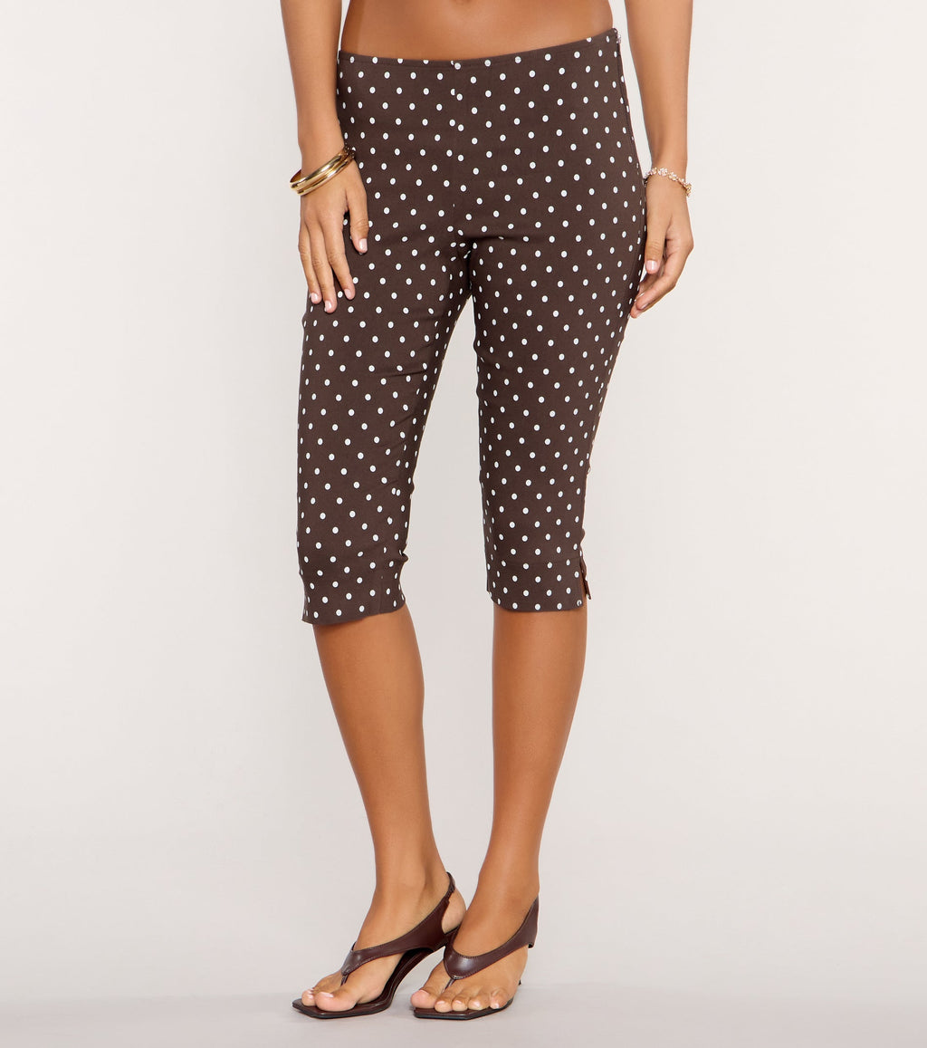 Spot On Polka Dot Twill Capri Pants