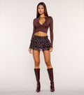 Ruffle Check Double Belt Plaid Mini Skort