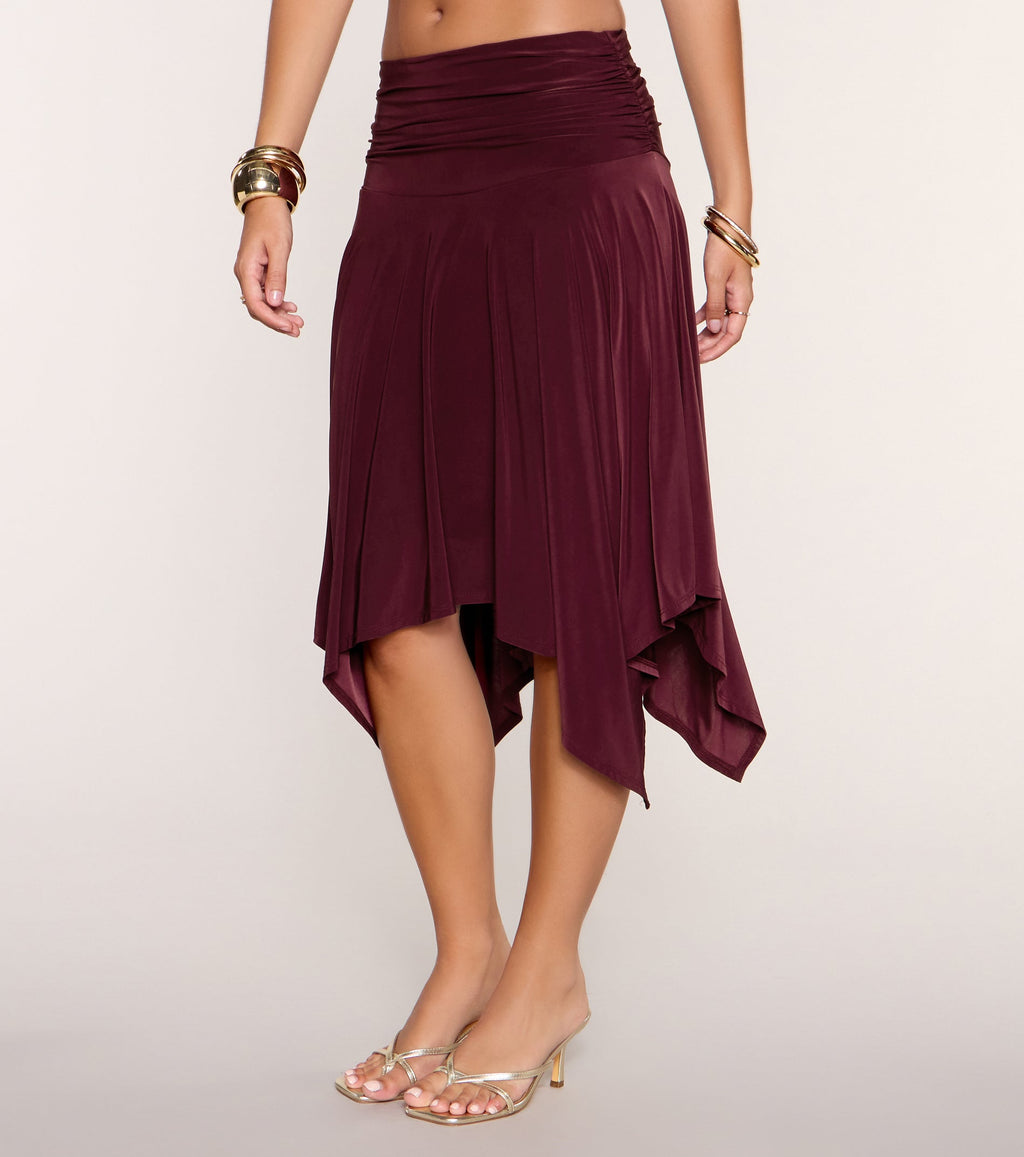 Trendy Moves Hanky Hem Midi Skirt