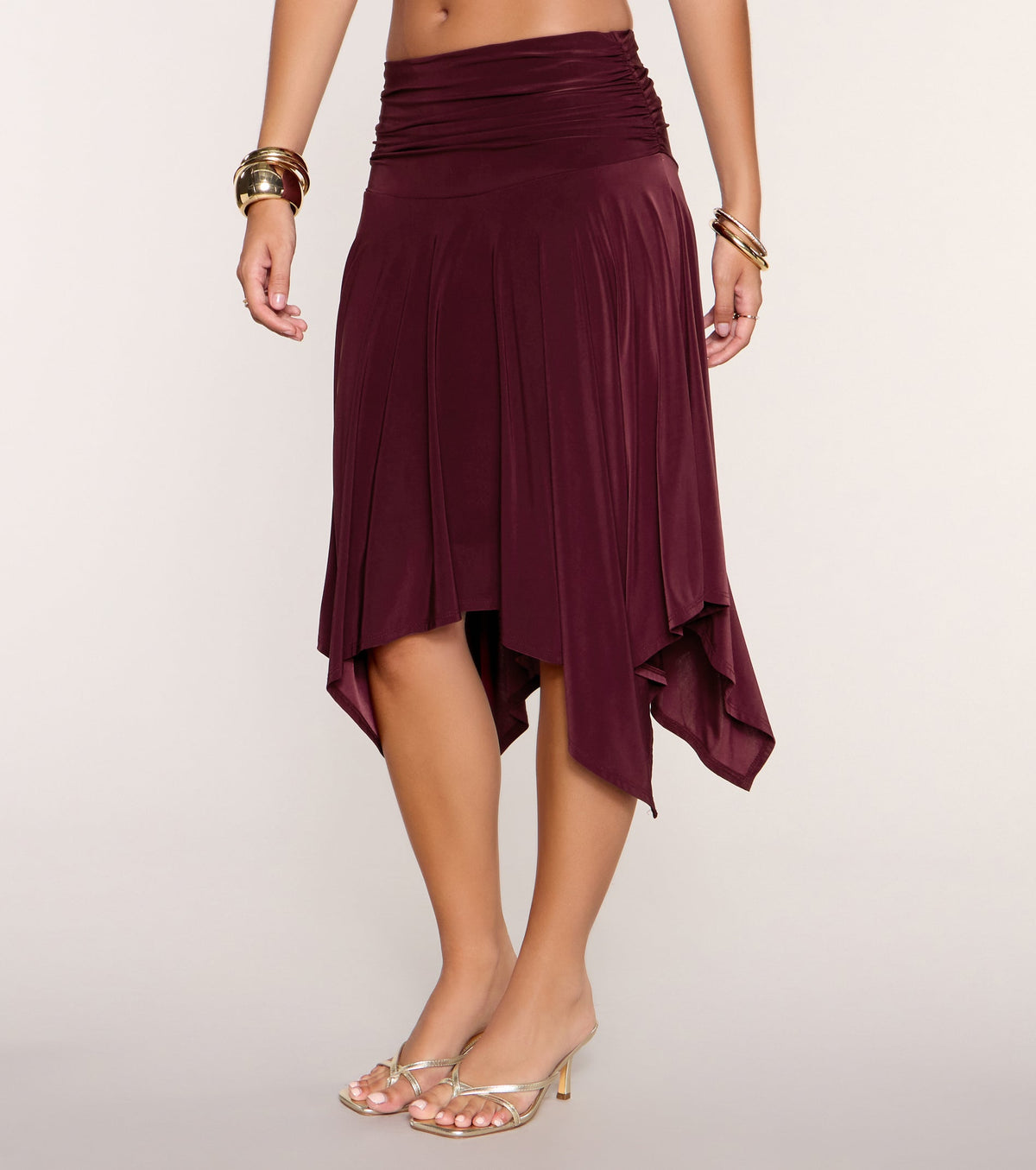Trendy Moves Hanky Hem Midi Skirt