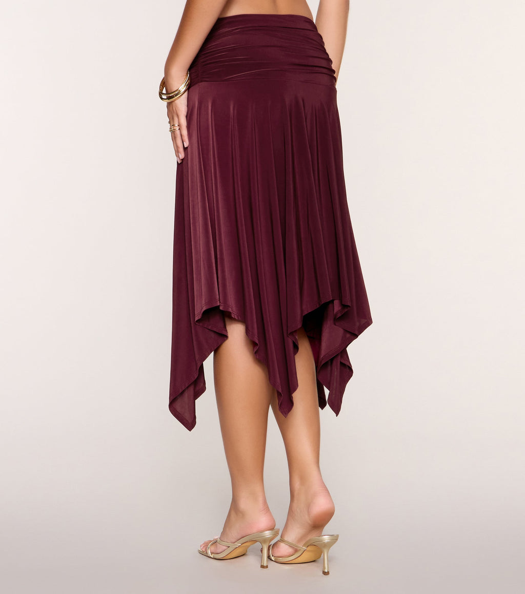 Trendy Moves Hanky Hem Midi Skirt