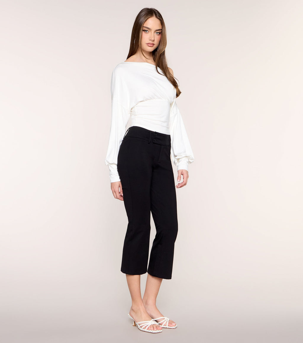 Double Take Low-Rise Flared Capri Pants