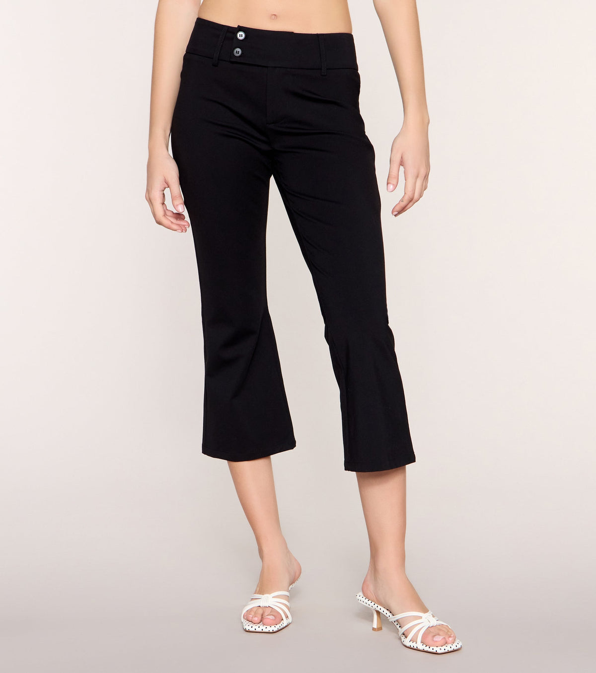 Double Take Low-Rise Flared Capri Pants