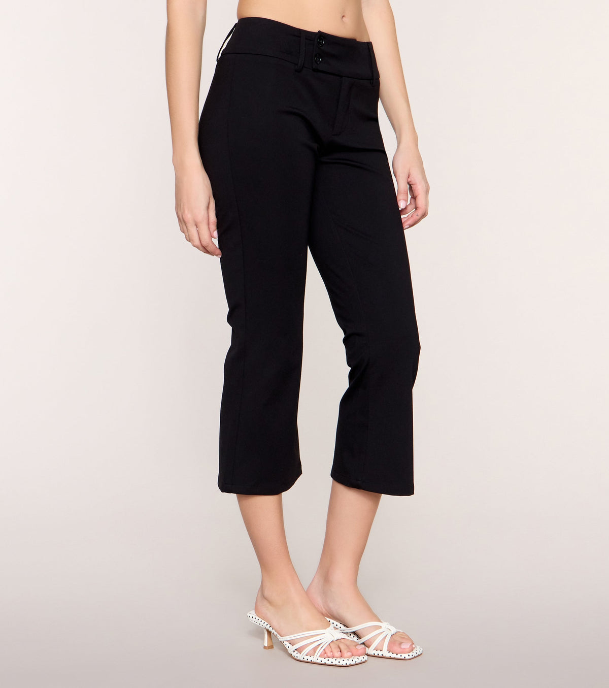 Double Take Low-Rise Flared Capri Pants